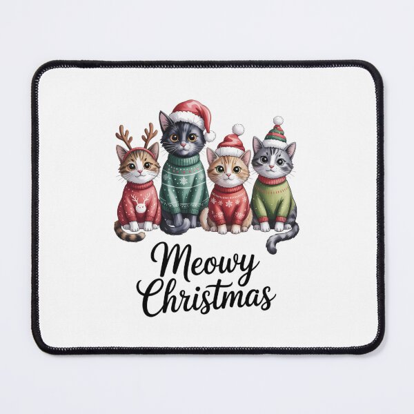 Item preview, Meowy Christmas Cat Cute with Santa Claus Hat Happy New Year Cat Lovers designed and sold by FaithAbbott.