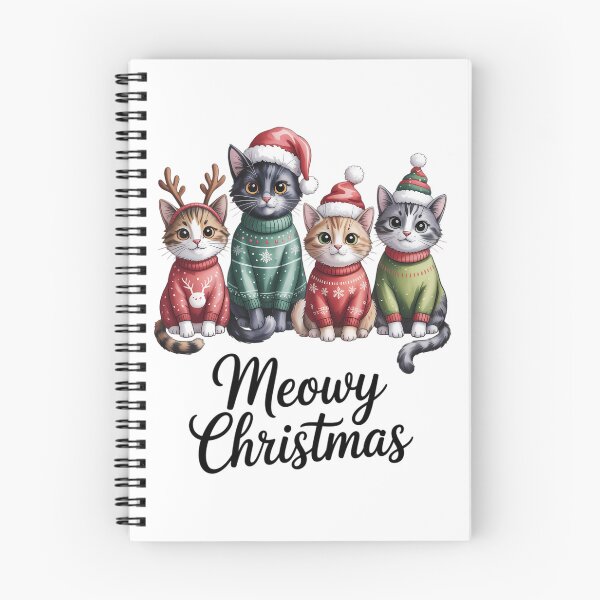 Item preview, Meowy Christmas Cat Cute with Santa Claus Hat Happy New Year Cat Lovers designed and sold by FaithAbbott.