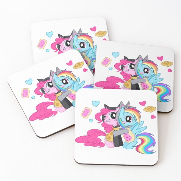 Item preview, rainbowdash and pinkie pie wearing nyan cat and tac nayn designed and sold by 444_Aaron_444.