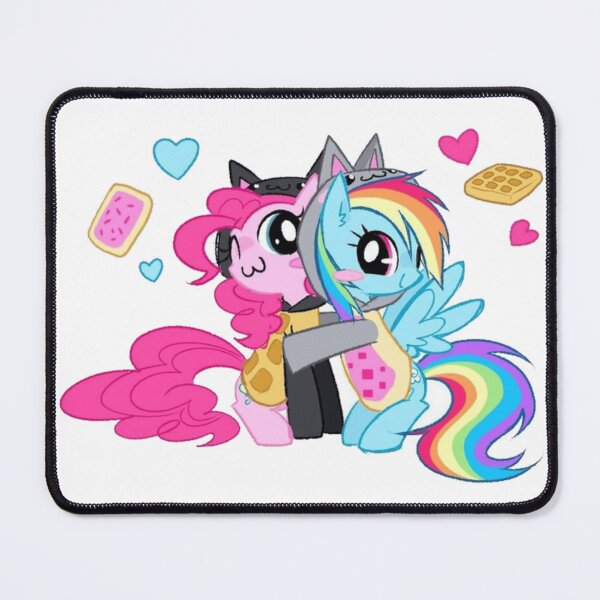 Item preview, rainbowdash and pinkie pie wearing nyan cat and tac nayn designed and sold by 444_Aaron_444.