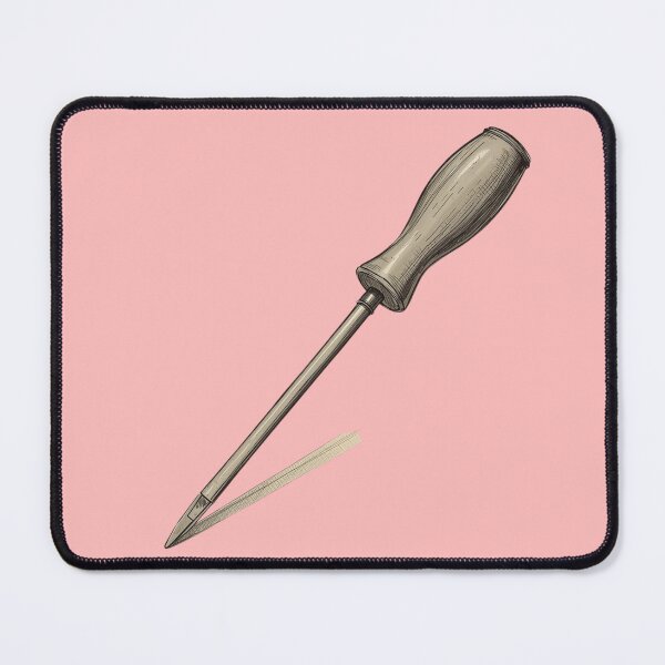 Item preview, Vintage Industrial Flat Head Slotted Screwdriver Hand Drawn Illustration Tool Art for Workshop Decor and Handyman Gift designed and sold by bvdesignart.