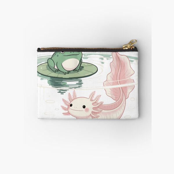 Item preview, Frog on Lily Pad With Axolotl Underwater | Simple design compared to tea part designed and sold by CroakHaus.