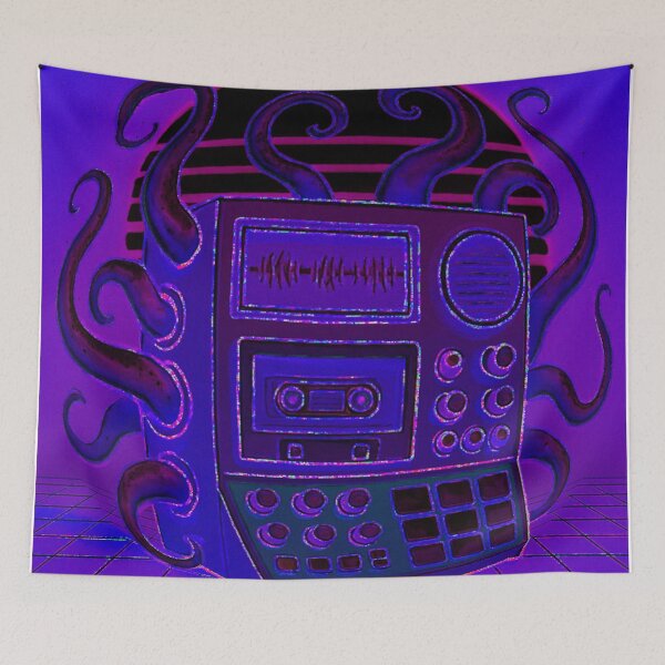 Item preview, Synthwave Coal Machine – Neon Tentacle Beat Machine designed and sold by LuxuryApparels.