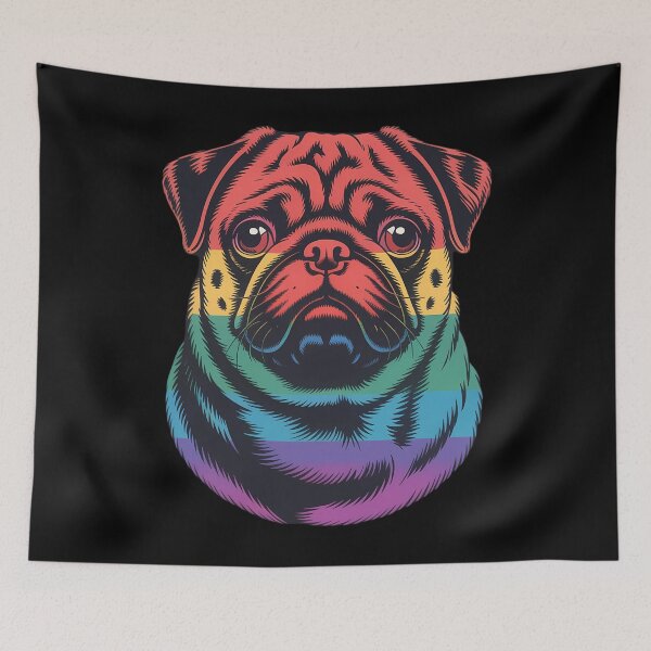 Item preview, Rainbow Gay Pride Rainbow Flag Pride LGBT Dog Cute Pug Pet Lover designed and sold by AsteriskDatBArt.