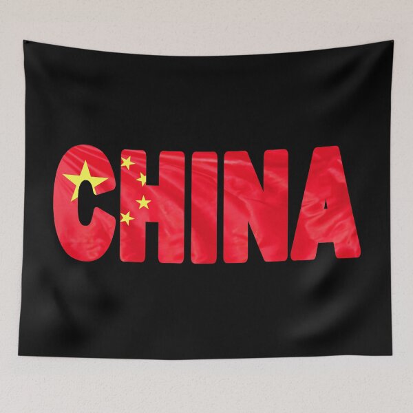 Item preview, CHINA - Flag Flying in Wind cut to Letters Souvenir Sticker Shirt designed and sold by Adam Gormley.