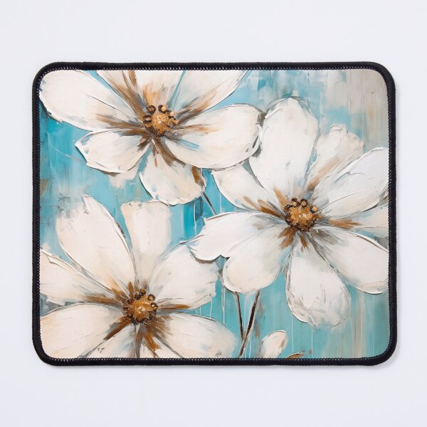 Item preview, Sky Blue And White Grunge-Style Flowers Painting  designed and sold by DEC02.
