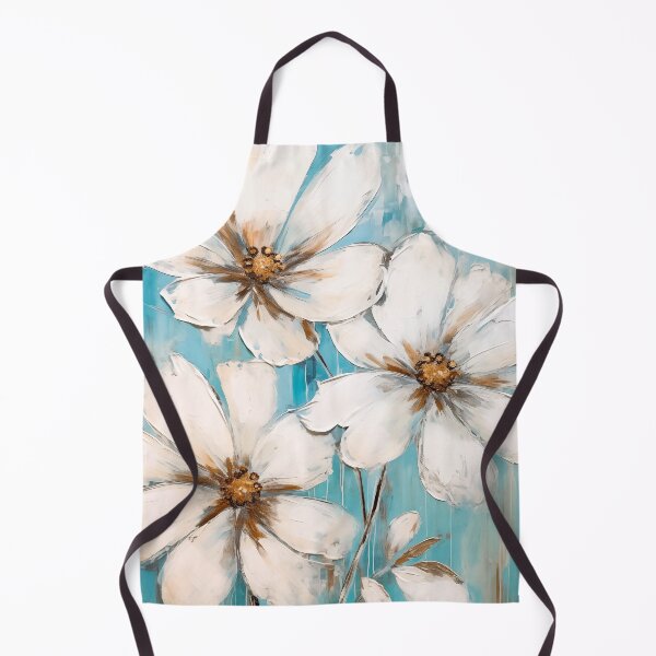 Item preview, Sky Blue And White Grunge-Style Flowers Painting designed and sold by DEC02.