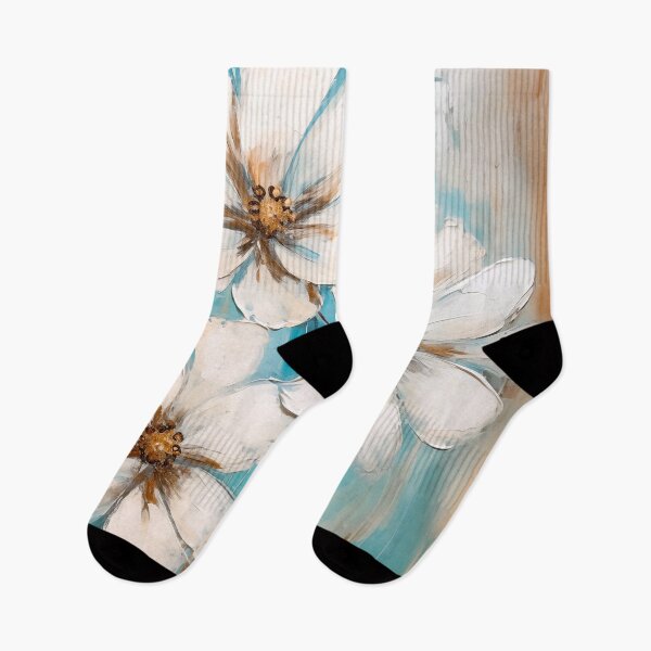 Item preview, Sky Blue And White Grunge-Style Flowers Painting  designed and sold by DEC02.
