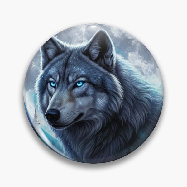 Artikelvorschau, Grauer Wolf unter eisigem Mond – Waldgalaxie Naturkunst entworfen und verkauft von Alexis Art Collection.