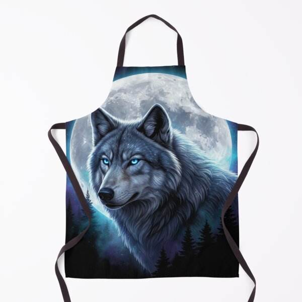Artikelvorschau, Grauer Wolf unter eisigem Mond – Waldgalaxie Naturkunst entworfen und verkauft von Alexis Art Collection.