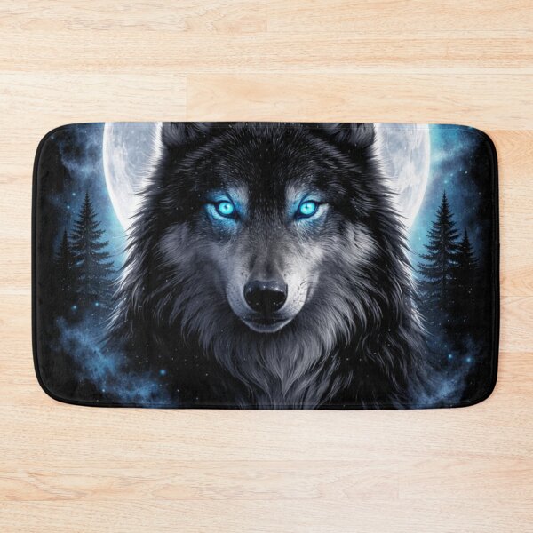 Item preview, Mystic Grey Wolf – Icy Moon Forest Galaxy Art designed and sold by Alexis Art Collection.
