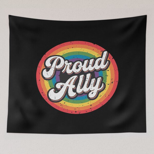 Item preview, LGBTQ Proud Ally Lesbian Gay Pride LGBT Rainbow Flag  designed and sold by PowAcademy.