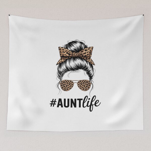 Item preview, Leopard Aunt Life Messy Bun Bleached Auties Girl Mothers Day designed and sold by IdunayaStore.