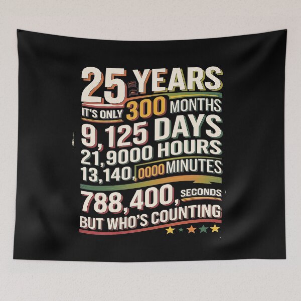 Item preview, 25 Years 300 Months 9125 Days Who's Counting - 25th Birthday  designed and sold by CombatTask.