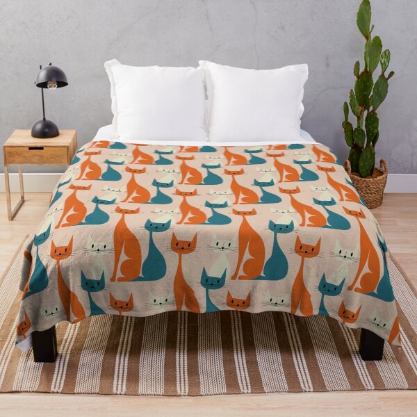 Item preview, Mid-Century Modern Atomic Cats Pattern | Retro 1950s Cat Wallpaper Design designed and sold by Tamas Das.