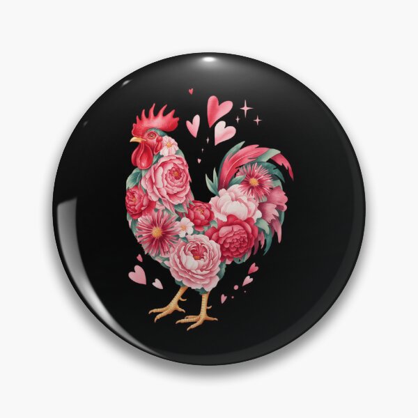 Item preview, Cute Floral Chicken Lover Hearts Valentine's Day designed and sold by FaithAbbott.