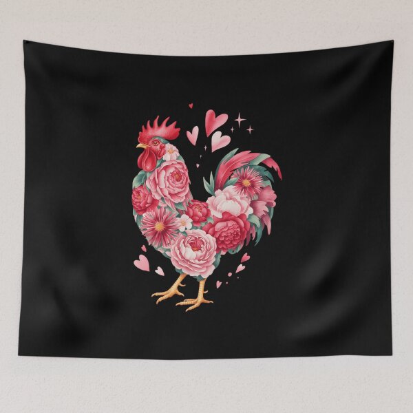 Item preview, Cute Floral Chicken Lover Hearts Valentine's Day designed and sold by FaithAbbott.