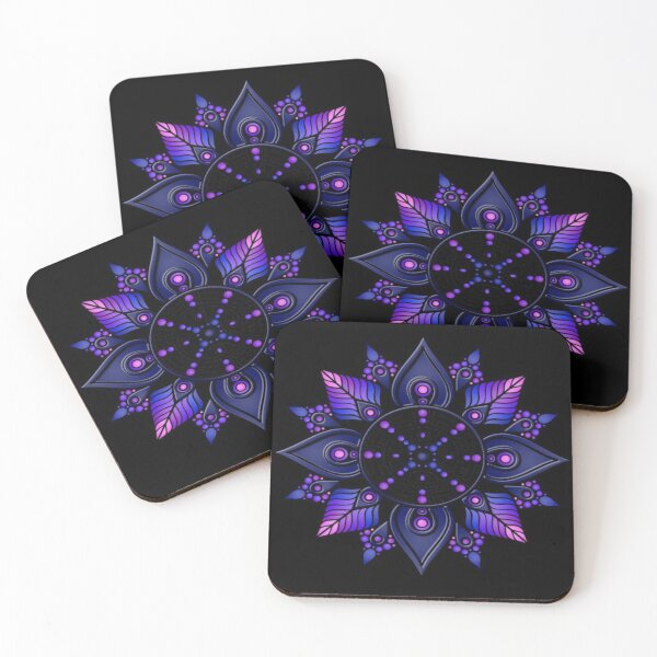 Item preview, Attractive cosmic violet petal mandala art  designed and sold by NivyasArtistry.