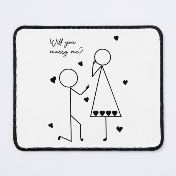 Item preview, Will You Marry Me Stick Couple Proposal designed and sold by TinySharks.