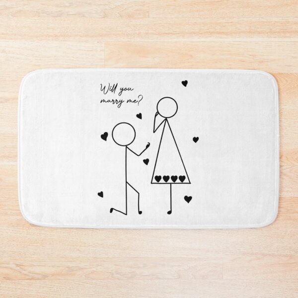 Item preview, Will You Marry Me Stick Couple Proposal designed and sold by TinySharks.