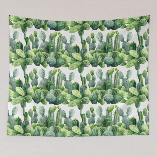 Item preview, Vibrant Watercolor Cactus and Succulent Pattern designed and sold by NTGUILTY.