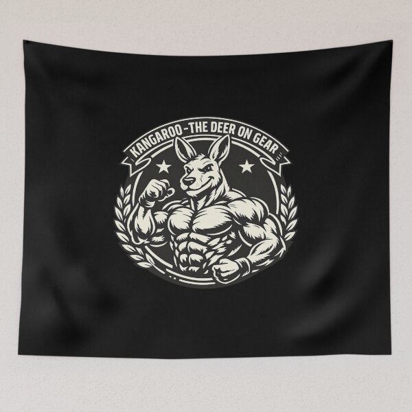 Item preview, Kangaroo – The Deer on Gear | Athletic Mascot Emblem designed and sold by JonelCrafts.