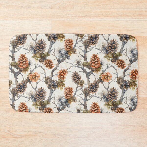 Item preview, Rustic Watercolor Pinecones and Moss Pattern designed and sold by NTGUILTY.