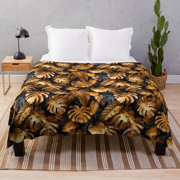 Item preview, Elegant Gold Tropical Monstera Leaves Pattern designed and sold by NTGUILTY.