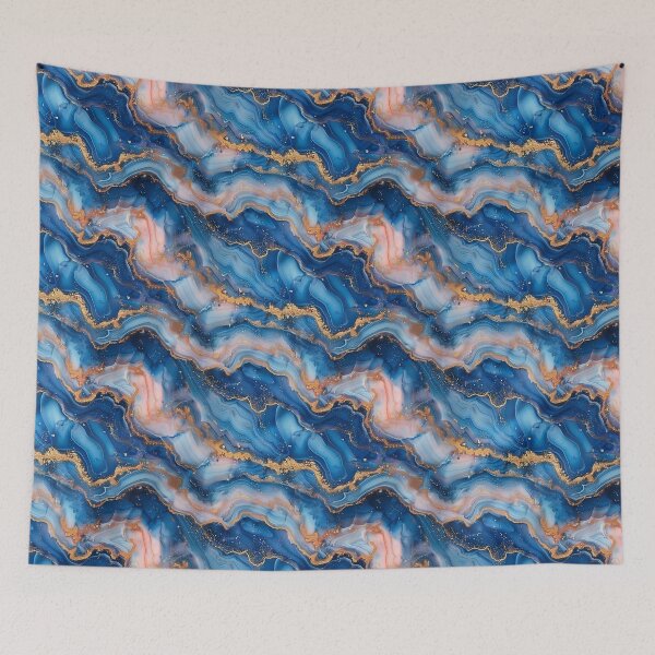 Item preview, Luxury Navy Blue and Gold Agate Marble designed and sold by NTGUILTY.