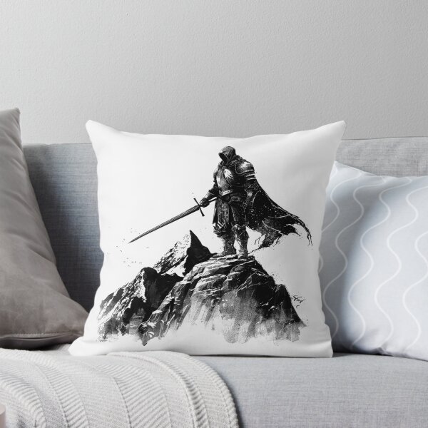 Item preview, Dark Fantasy Knight on Mountain | Epic Warrior with Sword Art | Medieval Hero Illustration designed and sold by inkoutninja.