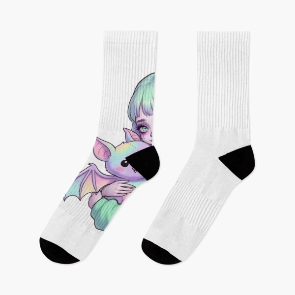 Item preview, Pastel Goth Luna Girl with Rainbow Bat Pet designed and sold by Stonealone44.