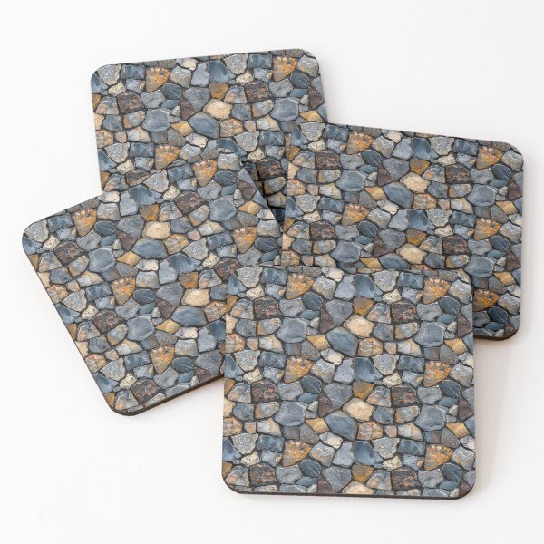 Item preview, Rustic Natural Slate and Gray Stone Wall Pattern designed and sold by NTGUILTY.