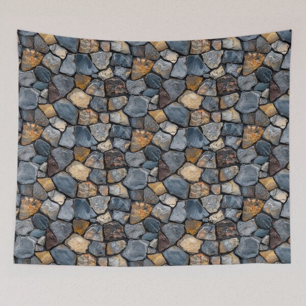 Item preview, Rustic Natural Slate and Gray Stone Wall Pattern designed and sold by NTGUILTY.