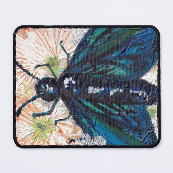 Item preview, art print Blue Flower Wasp feasting on nectar floral Australian flora designed and sold by empressbat merch.