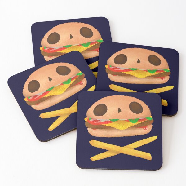 Item preview, The Jolly Burger - Burger and Fries Pirate Jolly Roger designed and sold by Surplus Weird.