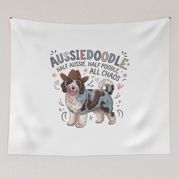 Item preview, Aussiedoodle: Half Aussie, Half Poodle, All Chaos – Funny Doodle Dog Lover Gift designed and sold by CuteDesignables.