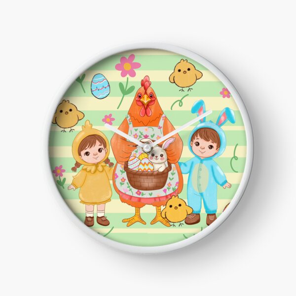 Artikelvorschau, Niedliche Osterfamilie mit Hase und Huhn entworfen und verkauft von Dintheo.