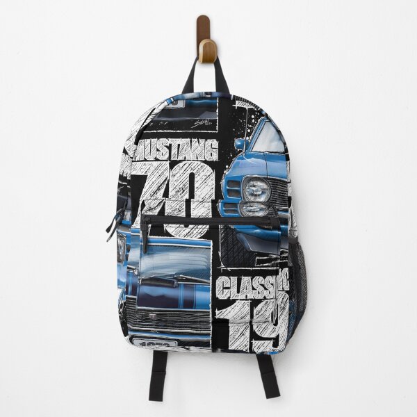 Item preview, Classic Mustang 1970 Front View Grabber Blue – Vintage Muscle Car Illustration (Dark Background) designed and sold by Petrolhead T-Shirts and Art.