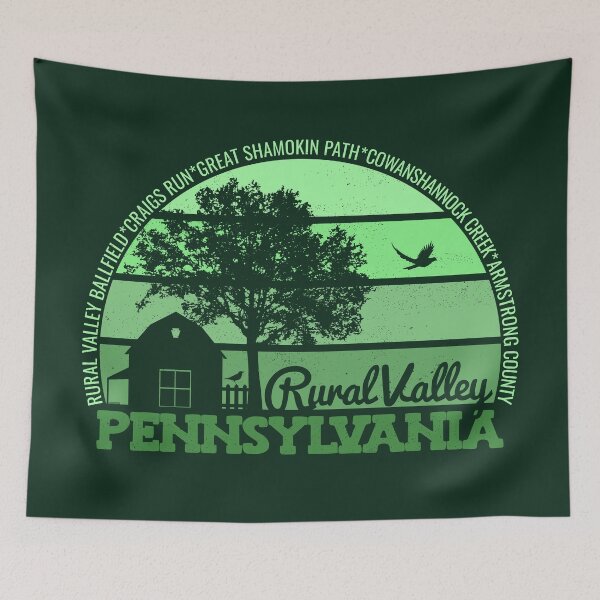 Item preview, Rural Valley Pennsylvania Sunset Retro Vintage Local Pride Logo designed and sold by CRHPOD20.