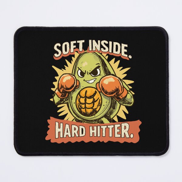 Item preview, Funny Avocado Boxing Illustration – Soft Inside Hard Hitter designed and sold by Popstudio85.