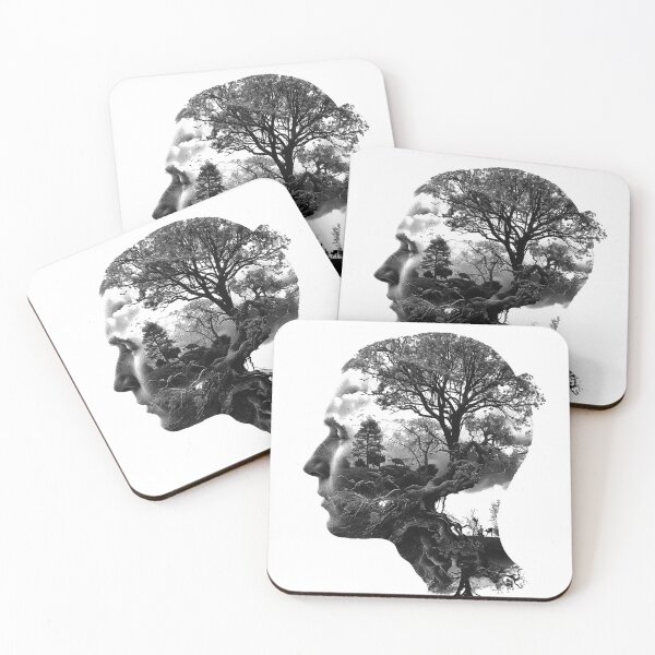 Item preview, Tree of Mind Double Exposure | Forest Within Human Head | Nature and Consciousness Art designed and sold by inkoutninja.