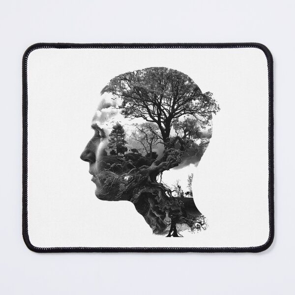 Item preview, Tree of Mind Double Exposure | Forest Within Human Head | Nature and Consciousness Art designed and sold by inkoutninja.