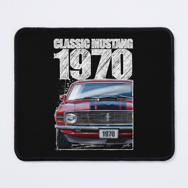 Item preview, Classic Mustang 1970 Front View Red – Vintage Muscle Car Illustration (Dark Background) designed and sold by Petrolhead T-Shirts and Art.