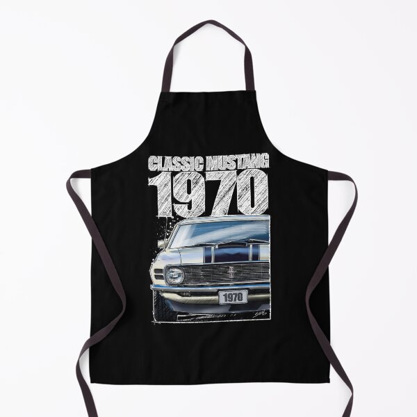 Item preview, Classic Mustang 1970 Front View Wimbleton White – Vintage Muscle Car Illustration (Dark Background) designed and sold by Petrolhead T-Shirts and Art.