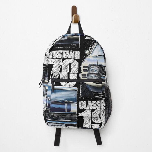 Item preview, Classic Mustang 1970 Front View Wimbleton White – Vintage Muscle Car Illustration (Dark Background) designed and sold by Petrolhead T-Shirts and Art.