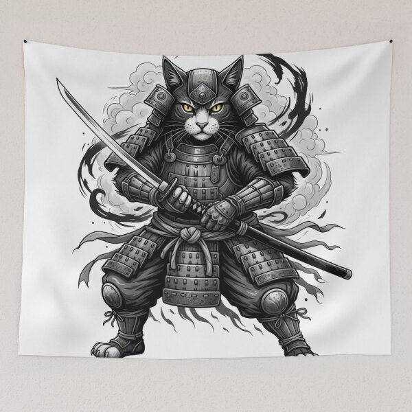 Item preview, Shadow Warrior: Deadly Samurai Cat Guardian designed and sold by MartinxMarie.