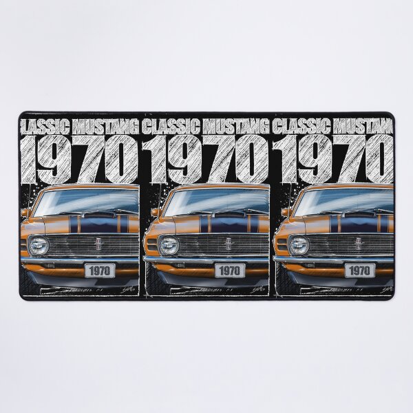 Item preview, Classic Mustang 1970 Front View Grabber Orange – Vintage Muscle Car Illustration (Dark Background) designed and sold by Petrolhead T-Shirts and Art.