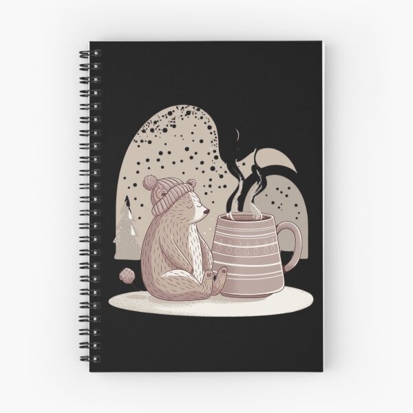 Item preview, Quiet Winter Bear with Mug – Minimal Cozy Woodland Art designed and sold by Shop9999.