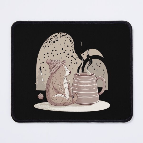 Item preview, Quiet Winter Bear with Mug – Minimal Cozy Woodland Art designed and sold by Shop9999.