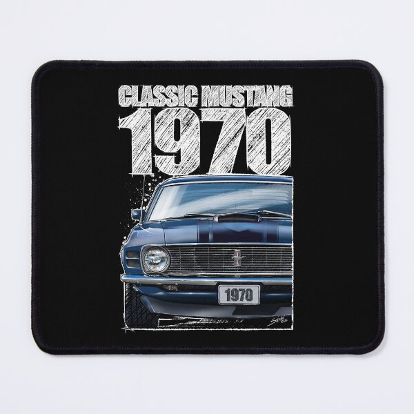 Item preview, Classic Mustang 1970 Front View Acapulco Blue – Vintage Muscle Car Illustration (Dark Background) designed and sold by Petrolhead T-Shirts and Art.